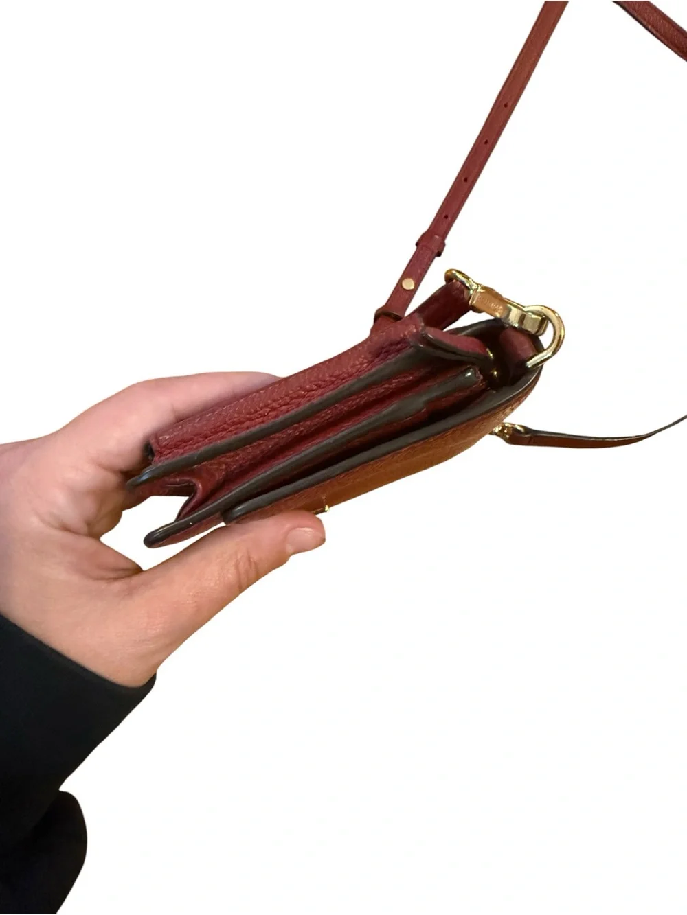 Michael Kors Pebbled Leather Wine Crossbody Bag